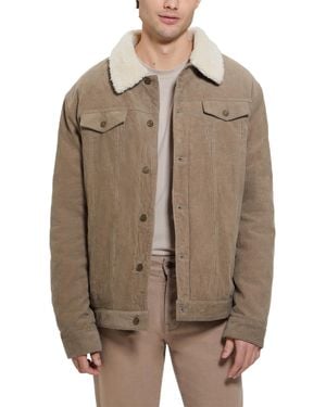 Guess Dylan Shank Buttons Trucker Jacket - Brown
