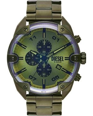 DIESEL Spiked Chronograph Green Stainless Steel Watch