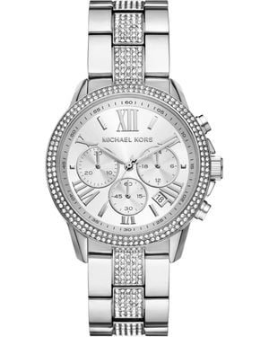 Michael Kors Brynn Chronograph Silver Stainless Steel Bracelet Watch - Metallic