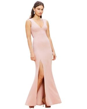 Dress the Population ,sandra-plunging Sleeveless Gown,blush,l - White