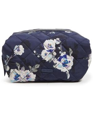 Vera Bradley Performance Twill Medium Cosmetic Makeup Organizer Bag - Blue