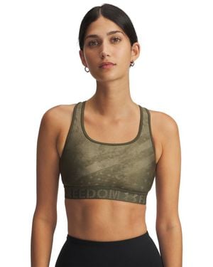 Under Armour Freedom Crossback Mid Impact Sports Bra, - Green