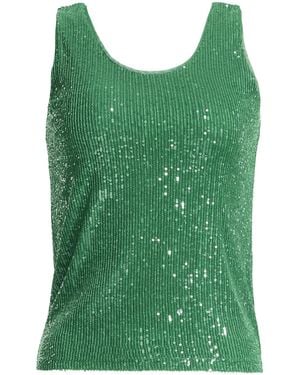 Anne Klein Sleeveless Sequin Double-v Tank Top - Green