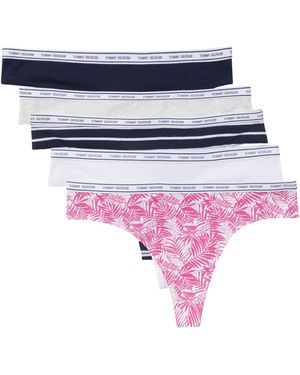 Tommy Hilfiger Classic Cotton Logoband Thong 5-pack - Blue