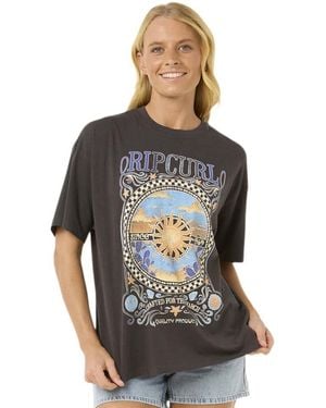 Rip Curl Oversized Heritage Fit Short Sleeve Crew T-shirt - Grey