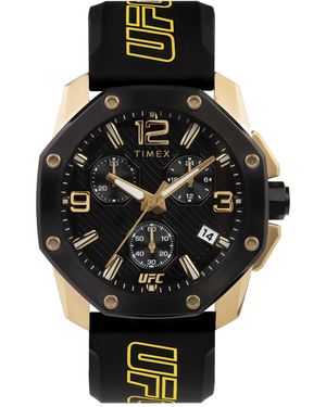 Timex X UFC Icon Chronograph schwarzes Zifferblatt/schwarzes Silikon TW2V58500