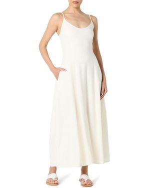 The Drop Luna Scoop Neck Linen Maxi Dress - White