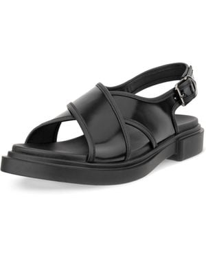 Ecco Seoul Cross Strap Slingback Sandal - Black