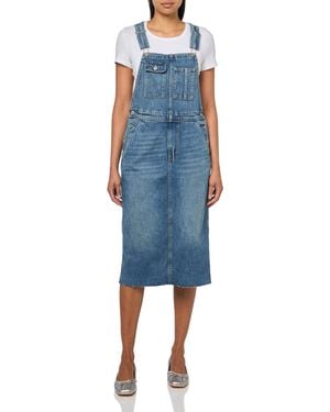 Lucky Brand Denim Overall Midi Dress - Blue