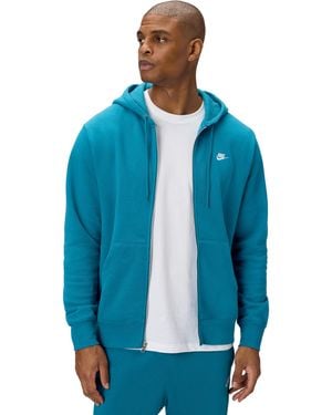 Nike Club Full-zip Fleece Hoodie - Blue