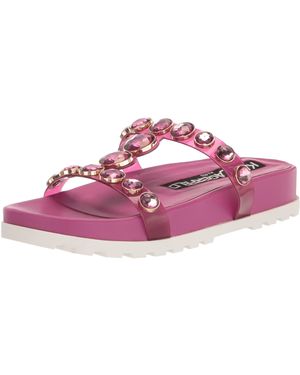 Karl Lagerfeld Paris Tori Jeweled Flatform Heeled Sandals - Purple