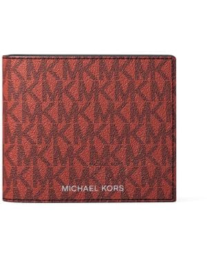 Michael Kors Greyson Billfold Wallet With Passcase - Red