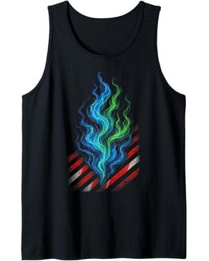 Alternative Apparel Y2k Racing Pattern Flames Grunge Retro Vibes Tank Top - Black