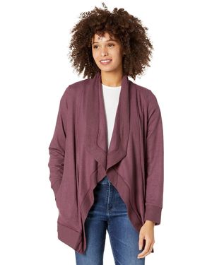 Lucky Brand Cloud Jersey Open Front Cardigan - Purple