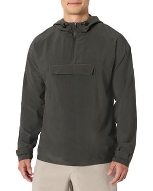 Amazon Essentials Athletic Lightweight Stretch Woven Colorblock Anorak Hiking Running Jacket - Gray