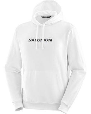 Salomon Logo Performance Sportswear Hooded Sweatshirt - White