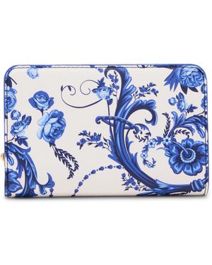 Anne Klein Blue Toile Medium Snap Bifold Wallet