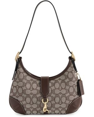 COACH The Originals Signature Textile Jacquard Hamptons Hobo - Brown