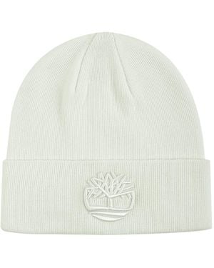 Timberland Tonal 3d Embroidery Beanie - White