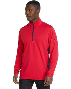 PUMA Golf Gamer 1/4 Zip Sweater - Red
