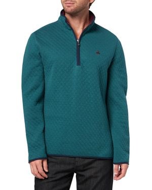 Brooks Brothers Knit Diamond Quilted Half-zip Sweatshirt - Green