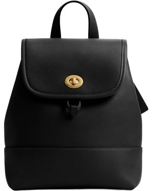 COACH The Originals Glovetanned Leather Turnlock Backpack - Black