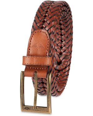 Dockers Leather Braided Casual And Dress Belt,tan Glazed,54 - Brown