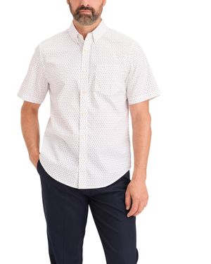 Dockers Classic Fit Short Sleeve Signature Shirt With Stain Defender, - White