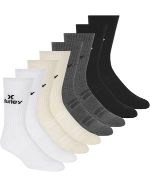 Hurley 8 Pack Crew Socks - Black