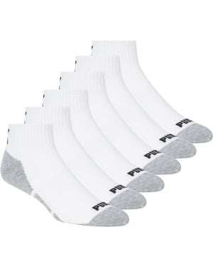 PUMA Big Tall 6 Pack Quarter Crew Socks in White for Men Lyst UK