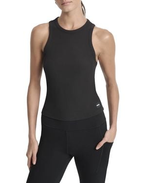 DKNY High Neck Logo Patch Tank Top - Black