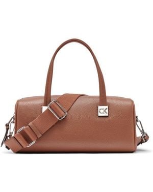 Calvin Klein Rue Barrel Satchel - Brown