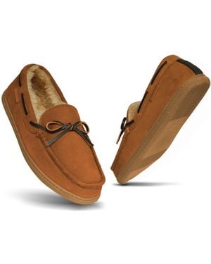 Cole Haan Classic Slip-on Microsuede Moccasin Slipper - Brown