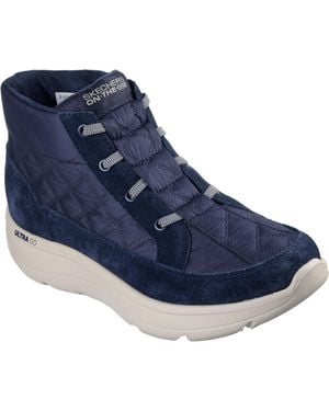 Skechers Hands Free Slip-ins On-the-go Encore Quilted Nylon Chugga Ankle Boot - Blue