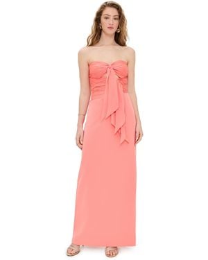 AMUR Diana Cutout Bow Combo Gown - Pink