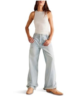 Free People Palmer Cuffed Jean - Blue