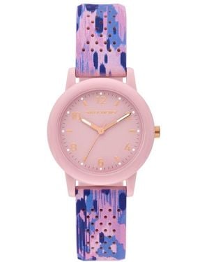 Skechers Toluca Three-hand Blush Silicone Watch - Purple