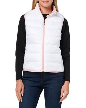 Nautica Jeans Puffer Zipup Sleeveless Vest - White