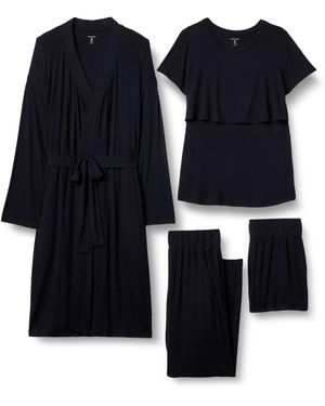 Amazon Essentials Nachtwäsche-Set Aus Weichem Modal Für Schwangerschaft Und Stillen - Blau