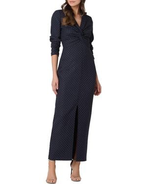 Shoshanna Midnight Crystal Twill Asher Dress - Blue