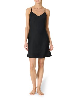 Amazon Essentials Camicia da Notte Mini in Raso con Spalline Sottili Donna - Nero