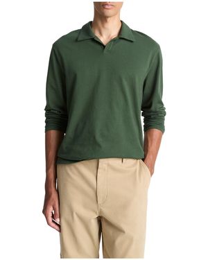Vince Garment Dye Long Sleeve Johnny Collar - Green