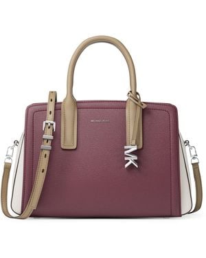 MICHAEL Michael Kors Mk Laila Medium Color-Block Leather Satchel - Purple