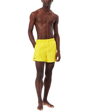 Lacoste Lightweight Monochrome Swim Trunks - Yellow