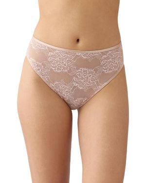 Wacoal Bloom Mesh Back Full Coverage Hi-cut Brief Panty - Pink