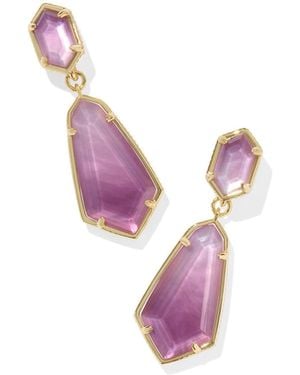 Kendra Scott Gold-plated Brass Construction - Snap-back Closure Gold Purple Watercolor Illusion One Size One - Pink