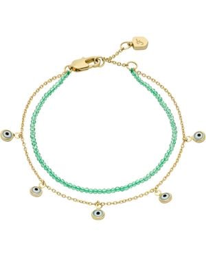Fossil Sutton Evil Eye Brass Multi-strand Bracelet - Metallic