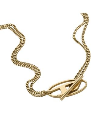 DIESEL Gold-tone Stainless Steel Chain Necklace - Metallic