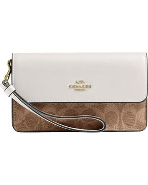 COACH Foldover Wristlet - White