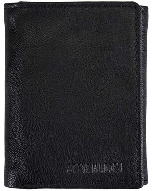 Steve Madden S Smooth Leather Rfid Blocking Trifold Wallet Black One Size